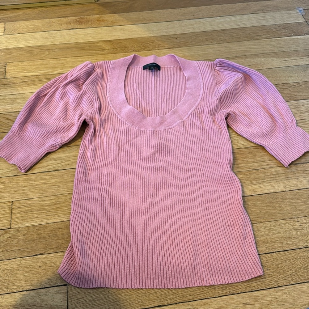 JCrew pink short sleeve sweater